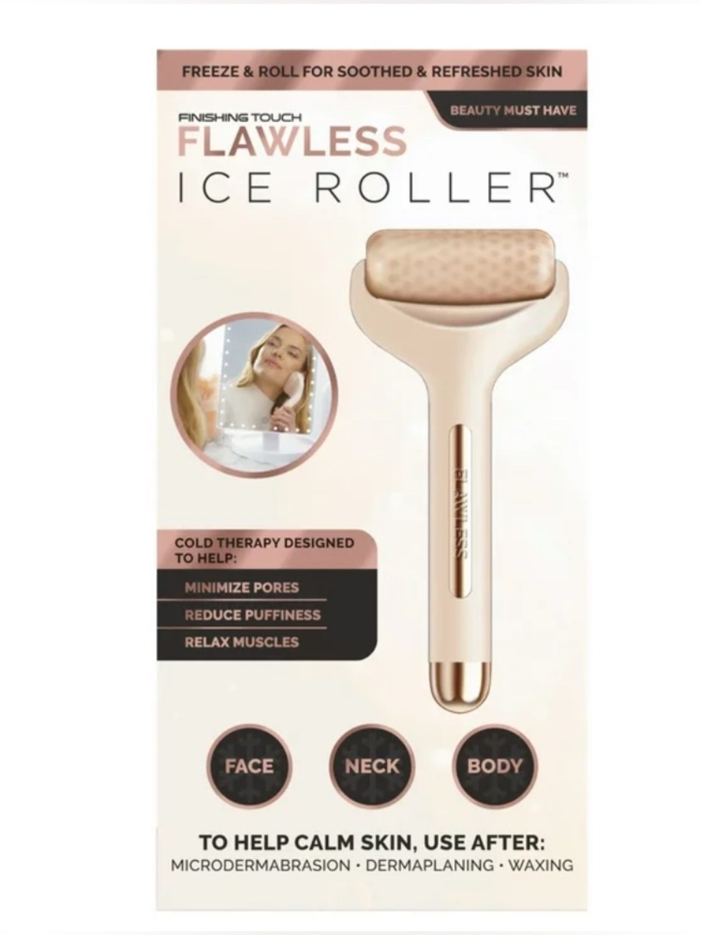 Finishing Touch Flawless Ice Roller - Blush Pink - Picture 2 of 3